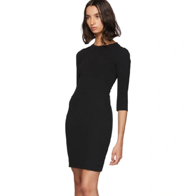 Shop Dolce & Gabbana Dolce And Gabbana Black Three-quarter Sleeve Mini Dress In N0000 Black