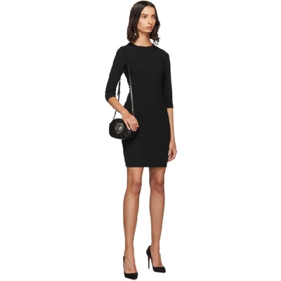 Shop Dolce & Gabbana Dolce And Gabbana Black Three-quarter Sleeve Mini Dress In N0000 Black