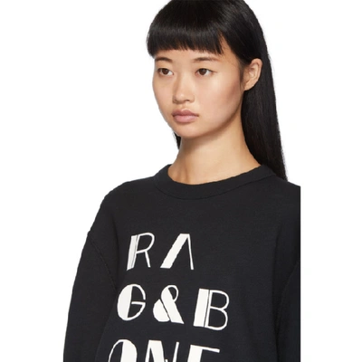 Shop Rag & Bone Black Vintage Logo Sweatshirt