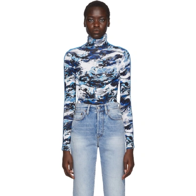 Shop Kenzo Blue  World Polo-neck Turtleneck In 76 Navy Blu