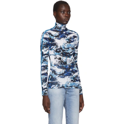 Shop Kenzo Blue  World Polo-neck Turtleneck In 76 Navy Blu