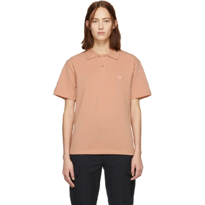 Shop Acne Studios Pink Patch Polo In Pale Pink