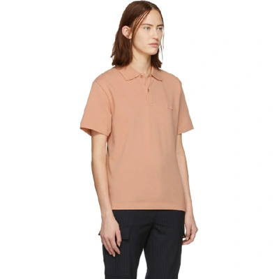 Shop Acne Studios Pink Patch Polo In Pale Pink