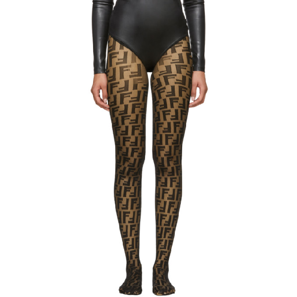 fendi logo emblazoned tights