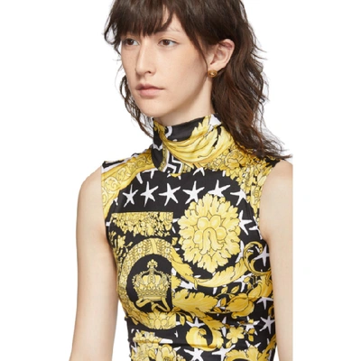 Shop Versace Black And Yellow Savage Barocco Bodysuit In A7900 Multi