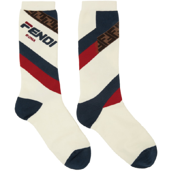 Fendi X Fila Mania Logo Socks In F0qa0 