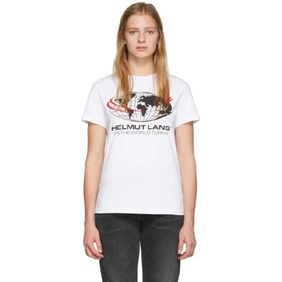 Shop Helmut Lang White World Turns T-shirt In Chalk White