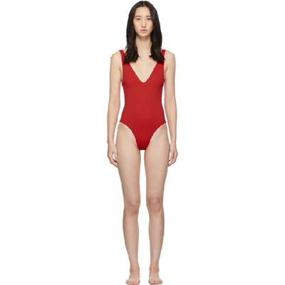 Shop Her Line Ssense Exclusive Red Ester One-piece Swimsuit
