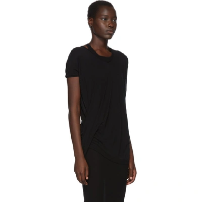 Shop Rick Owens Black Hiked T-shirt In 09 Black