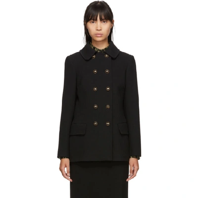 Shop Dolce & Gabbana Dolce And Gabbana Black Double Breasted Coat