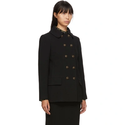 Shop Dolce & Gabbana Dolce And Gabbana Black Double Breasted Coat