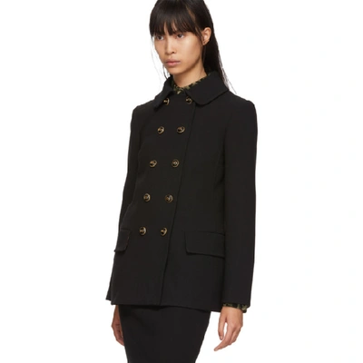 Shop Dolce & Gabbana Dolce And Gabbana Black Double Breasted Coat