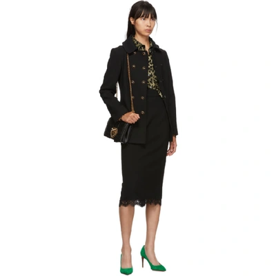 Shop Dolce & Gabbana Dolce And Gabbana Black Double Breasted Coat