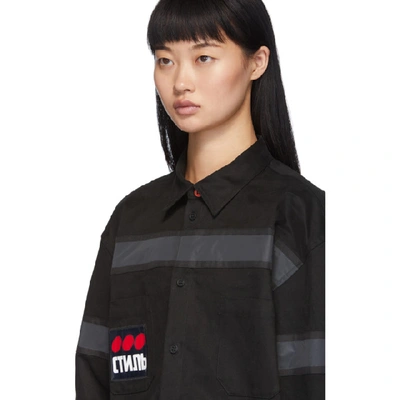 Shop Heron Preston Black 'style' Dots Reflex Work Shirt In Black/multi