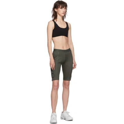 Shop Kenzo Green Logo Sport Cyclist Shorts In 51 Dk Khaki