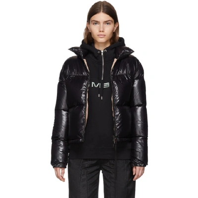 Shop Moncler Black Down Shiny Rimac Jacket In 998 Charcoa