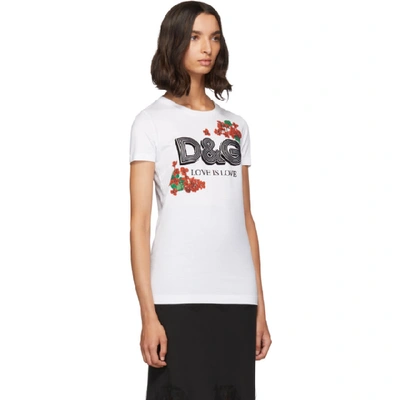 Shop Dolce & Gabbana Dolce And Gabbana White Geranium T-shirt In W0800 White