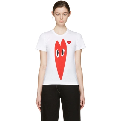 COMME DES GARCONS PLAY WHITE HEARTS T-SHIRT