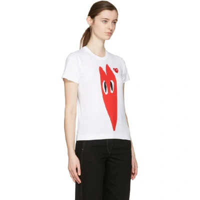COMME DES GARCONS PLAY WHITE HEARTS T-SHIRT