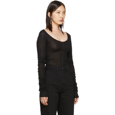 Shop Lemaire Black Bare Shoulder Second Skin Sweater In 999 Black