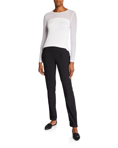 Shop Anatomie Sonia High-rise Pintuck Side Zip Pants In Black