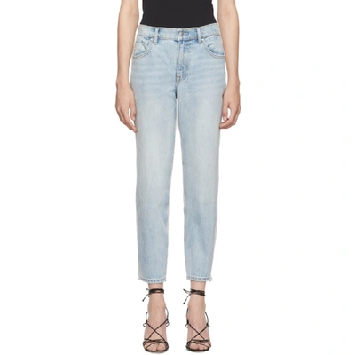 Shop Alexander Wang Blue And Grey Ride Clash Jeans In 115 Blch.lg