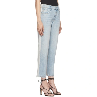 Shop Alexander Wang Blue And Grey Ride Clash Jeans In 115 Blch.lg