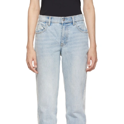 Shop Alexander Wang Blue And Grey Ride Clash Jeans In 115 Blch.lg