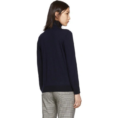 Shop A.p.c. Navy Merino Wool Sandra Turtleneck In Iak Dk Navy