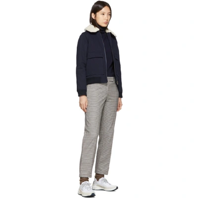 Shop Apc A.p.c. Navy Merino Wool Sandra Turtleneck In Iak Dk Navy