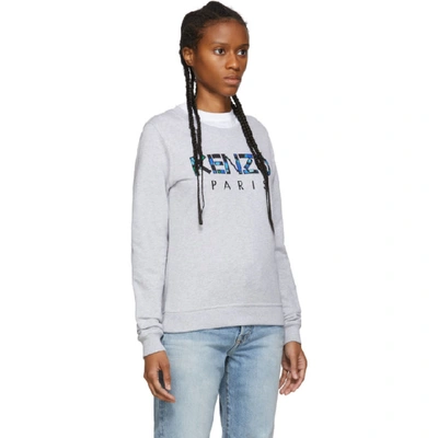 Shop Kenzo Grey  Paris Sweatshirt In 93 Pale Gre