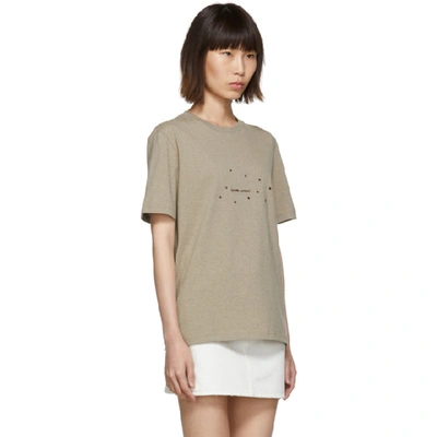 Shop Saint Laurent Taupe Stars T-shirt In 1466 Taupe