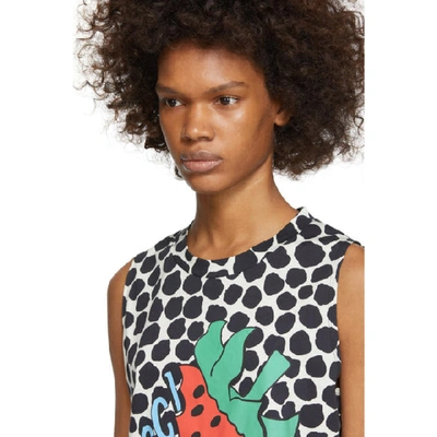 Shop Gucci Black And White Beaded Strawberry T-shirt In 9141 Ivory