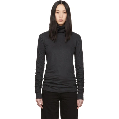 Shop Lemaire Grey Jersey Turtleneck In 966 Anthrac