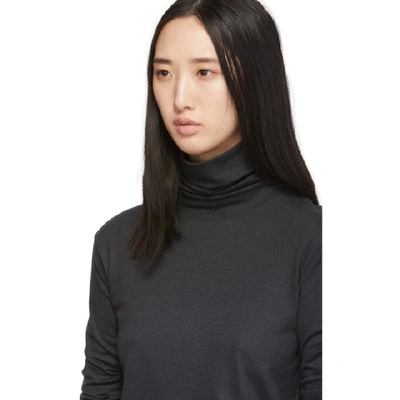 Shop Lemaire Grey Jersey Turtleneck In 966 Anthrac