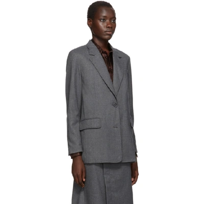 Shop 3.1 Phillip Lim / フィリップ リム 3.1 Phillip Lim Grey Wool Flannel Tailored Blazer In Me048 Grey