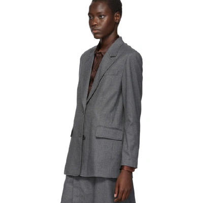 Shop 3.1 Phillip Lim / フィリップ リム 3.1 Phillip Lim Grey Wool Flannel Tailored Blazer In Me048 Grey