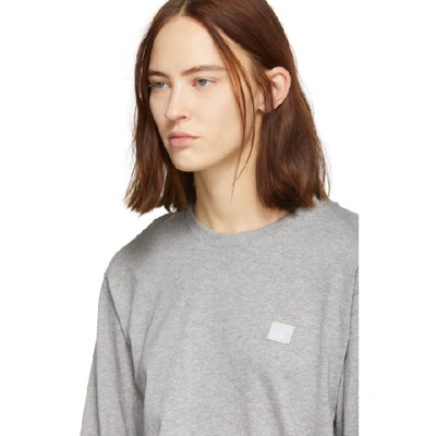 Shop Acne Studios Grey Elwood Face Long Sleeve T-shirt