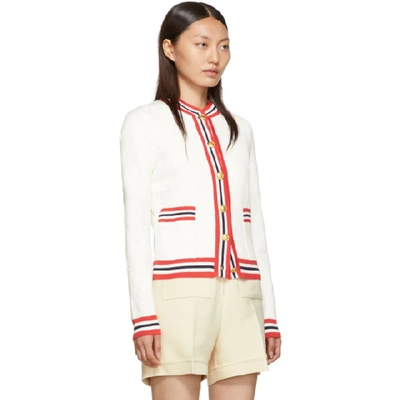 Shop Gucci White Gg Cardigan In 9376 Ivory