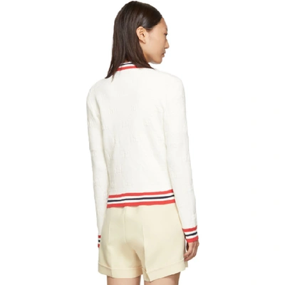 Shop Gucci White Gg Cardigan In 9376 Ivory