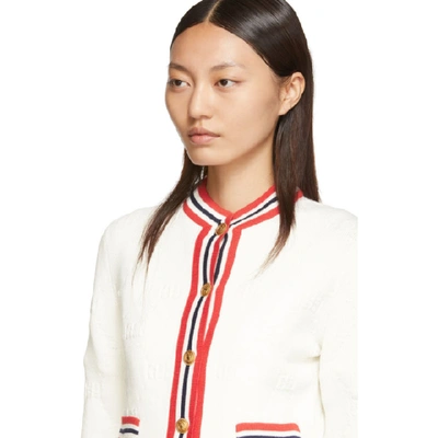 Shop Gucci White Gg Cardigan In 9376 Ivory