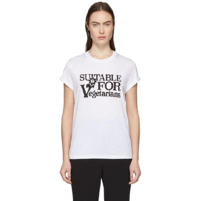 STELLA MCCARTNEY 白色“SUITABLE FOR VEGETARIANS” T 恤