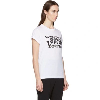 Shop Stella Mccartney White Suitable For Vegetarians T-shirt In 9000 White