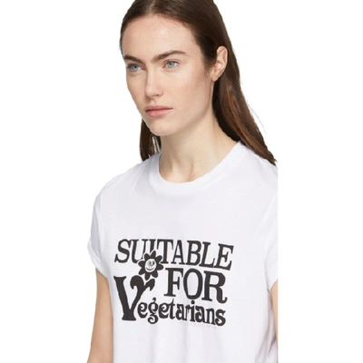 Shop Stella Mccartney White Suitable For Vegetarians T-shirt In 9000 White
