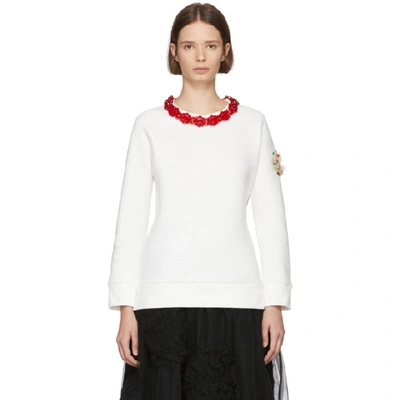 Shop Moncler Genius 4 Moncler Simone Rocha White Necklace Sweatshirt In 034 White