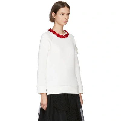 Shop Moncler Genius 4 Moncler Simone Rocha White Necklace Sweatshirt In 034 White
