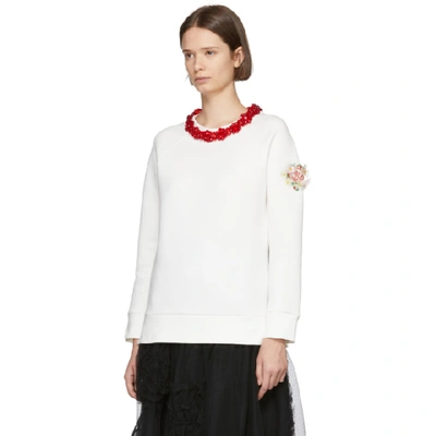 Shop Moncler Genius 4 Moncler Simone Rocha White Necklace Sweatshirt In 034 White