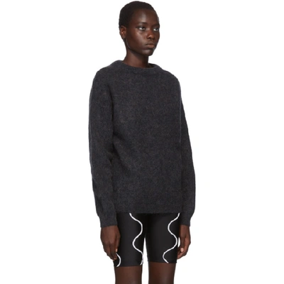 Shop Acne Studios Grey Mohair Oversized Sweater In Warm Charco