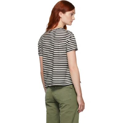 Shop Amo Black And White Striped Twist T-shirt In 056 Seatons