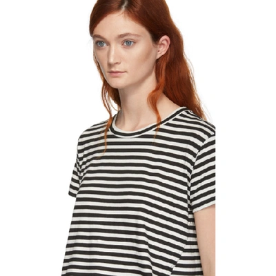 Shop Amo Black And White Striped Twist T-shirt In 056 Seatons